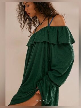 Free People Hayden Mini Dress, Emerald Ski, Size Small NWT